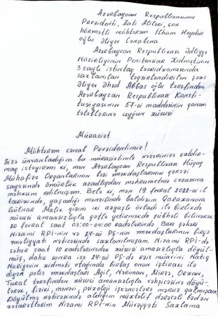 Prezident İlham Əliyevə MÜRACİƏT