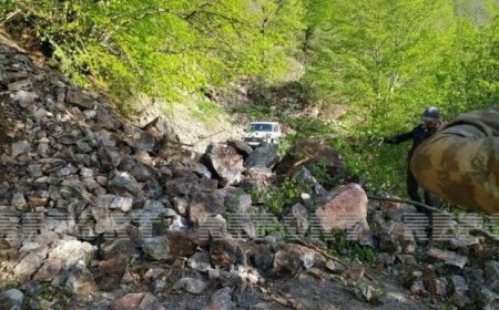 Tovuzda torpaq sürüşməsi: Kənd yolu qismən bağlandı - FOTO